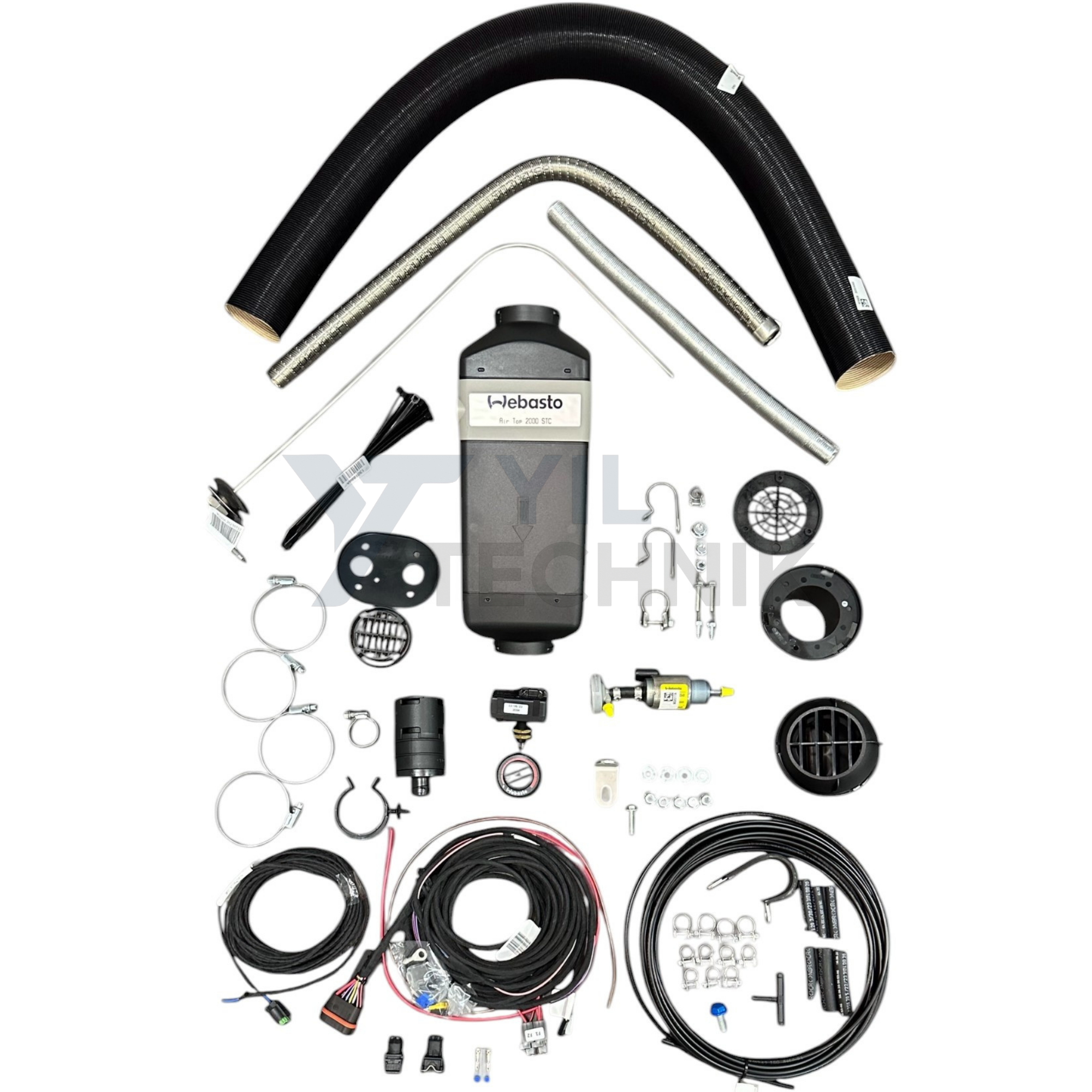 Webasto Air Top 2000 STC 2kW Single Outlet diesel heater and install kit 12V 4111385C-9034320C