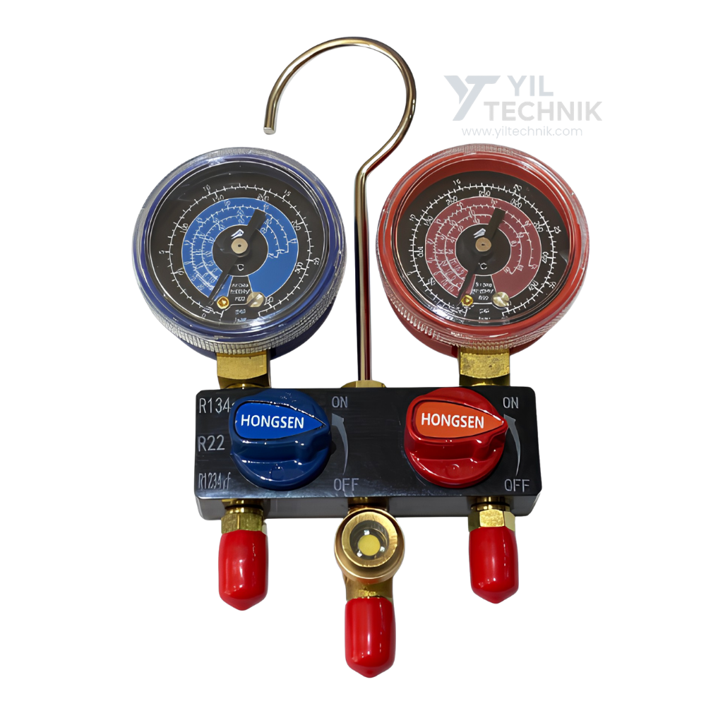 Hongsen HS-M01 2-Way AC Diagnostic Manifold Body – R22 / R134a / R1234yf