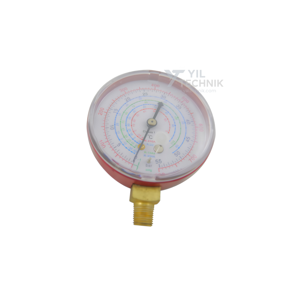 High Pressure AC & Refrigeration Gauge (Red) – Compatible with R22 / R134a / R404A