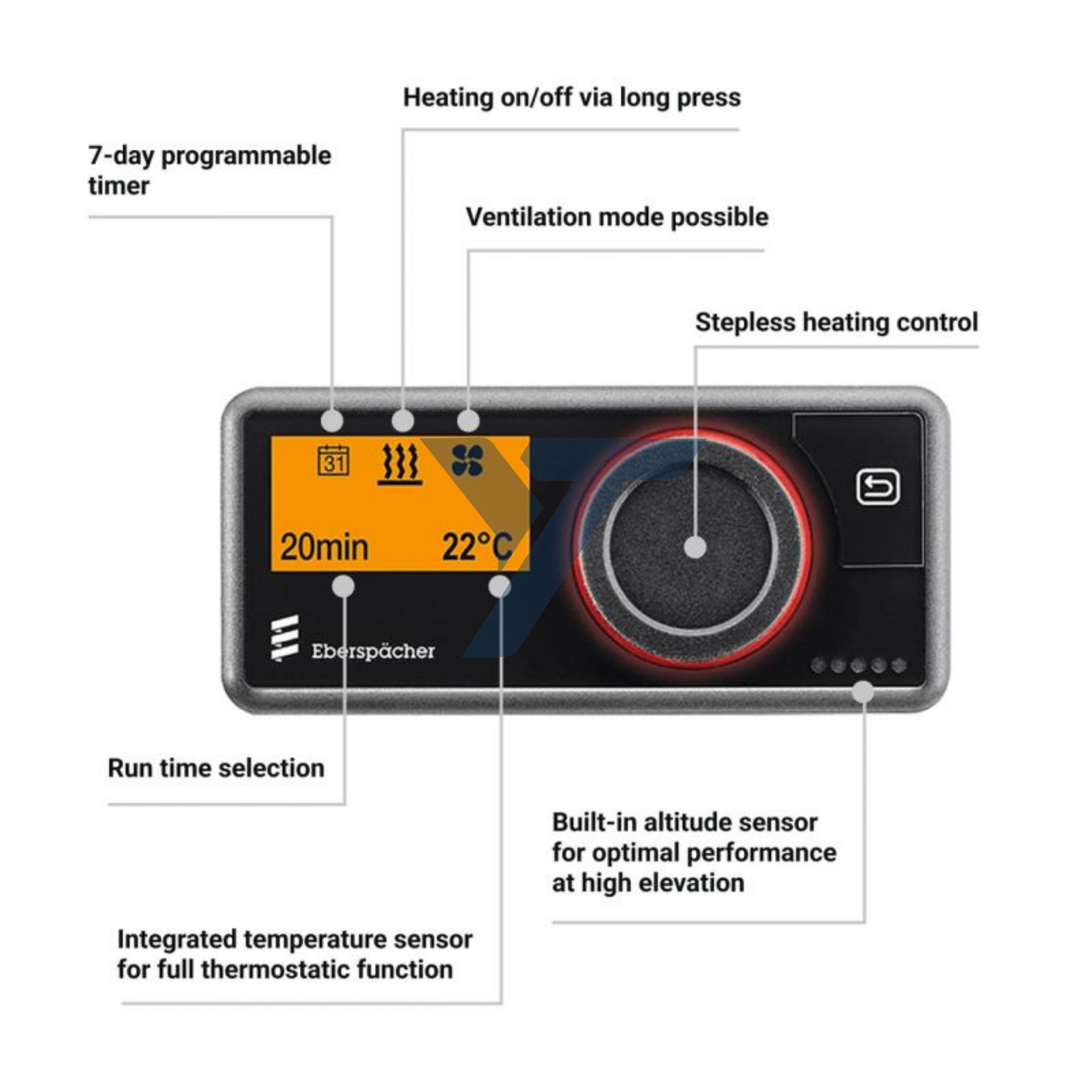 Eberspacher Airtronic M2 D4L 12V RV Diesel Heater – Comfort Installation Kit - 252720050000