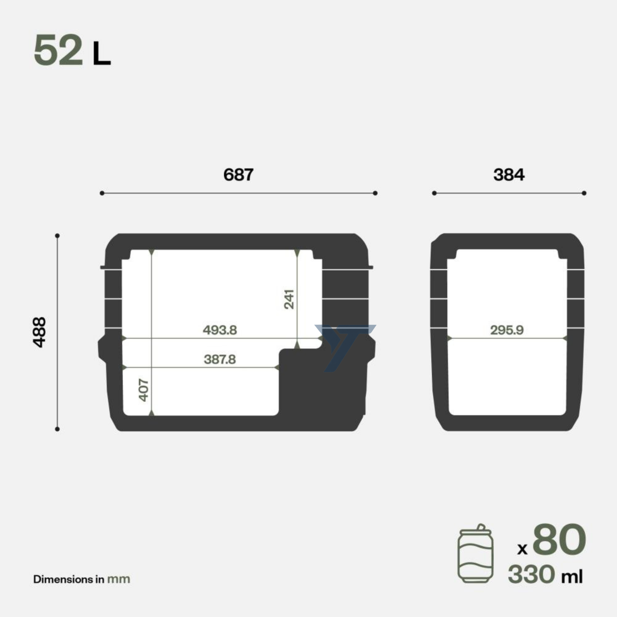 IndelB Travel Box ITB 52 Vehicle Refrigerator | 52 Liters | 12–24V DC | Portable Compressor Fridge