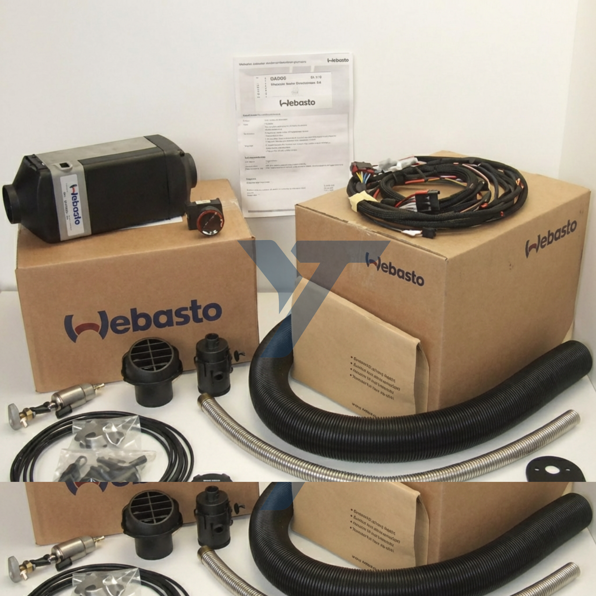 Webasto Air Top 2000 STC 2kW Single Outlet diesel heater and install kit 24V 9032229A-9034319C