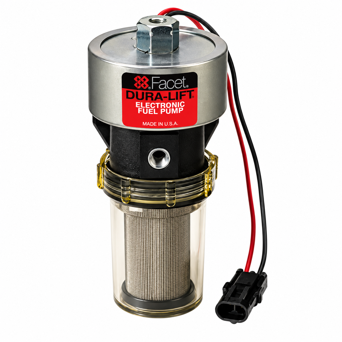 Facet Dura-Lift 40223 12V DC Electronic Fuel Pump – Heavy Duty Lift Pump with Clear Bowl (Made in USA)
