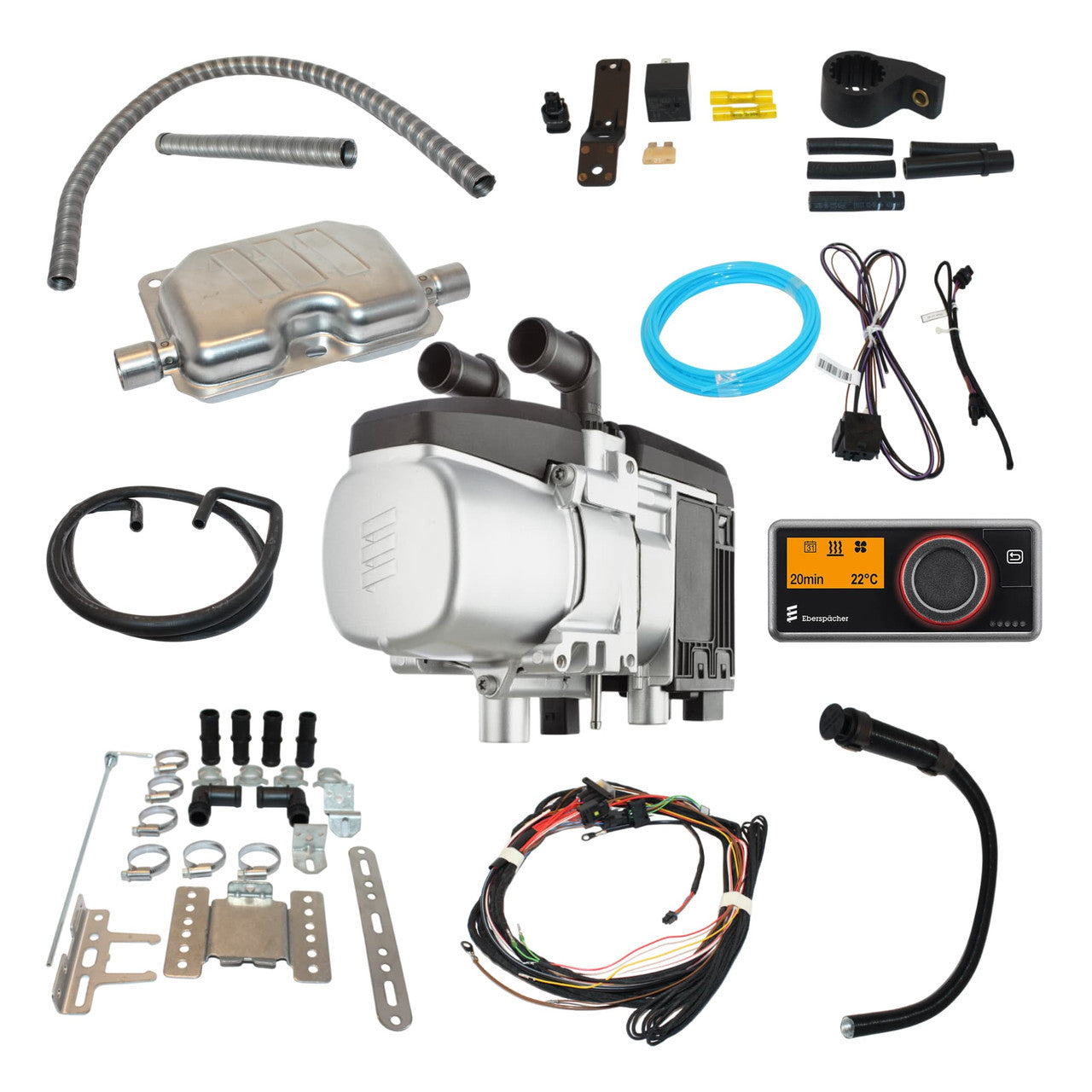 Eberspächer Hydronic D5L S3 12V 5 kW Water Heater Kit with Installation Set