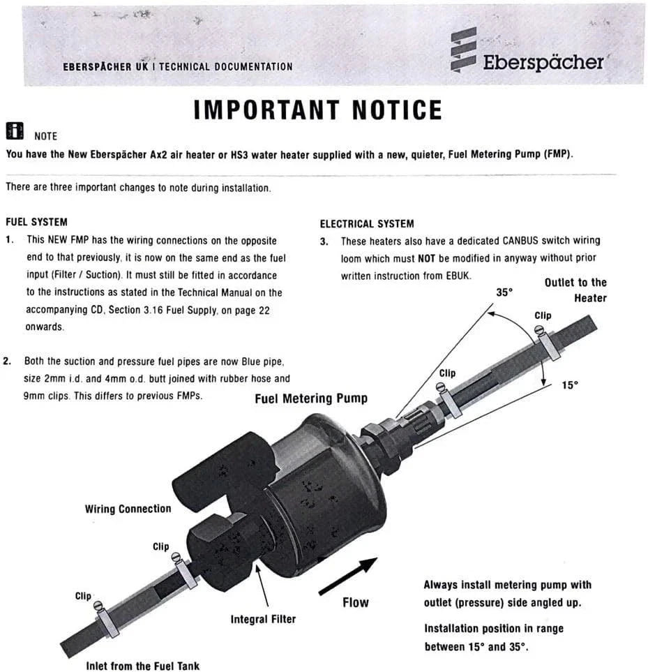 Eberspächer Airtronic S2 D2L 12V Diesel Heater + Fuel Pump Only | 252721050000